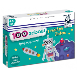 Kapitan Nauka 100 zabaw z robotem Eliotem 4-5 lat (Książka + 30 ścieralnych kart + flamaster)