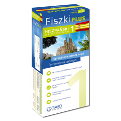 Hiszpański Fiszki PLUS dla początkujących 1 (600 fiszek + program i nagrania do pobrania + kolorowe przegródki + etui)