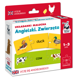 Angielski. Zwierzęta. Układanki malucha